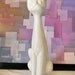 Mod White Cat Ceramic Figurine