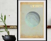 Star Wars Art Print of I Heart Hoth Size A