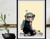 Star Wars Art Boba Chimp Size B