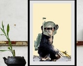 Star Wars poster Boba Chimp Size A