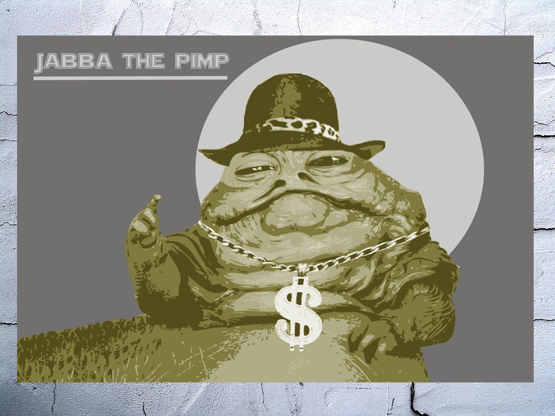 Star Wars Poster vintage art movie art film print star wars poster print 16x24 JABBA THE PIMP