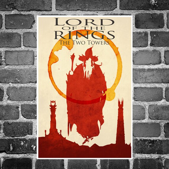 Lord of the Rings movie poster minimalist art movie print LOTR art poster print 11x17 Lord of the Coffee Rings