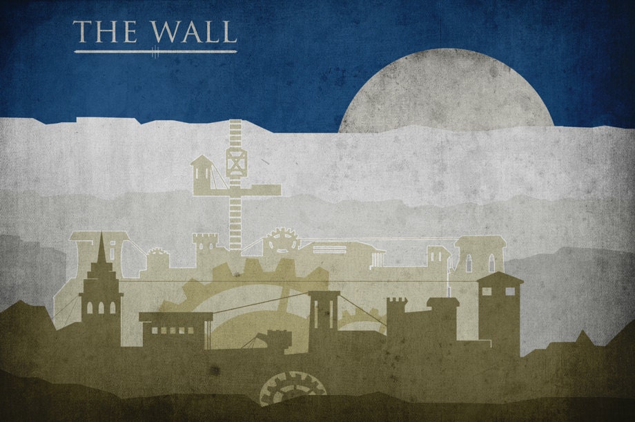 Game of Thrones poster movie poster minimalist print 11x17 The Wall