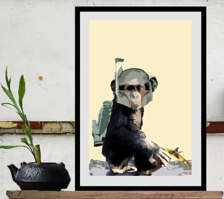 Star Wars poster Boba Chimp Size A