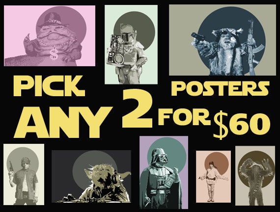Any 2 Posters for 60 Dollars 16x24 Size