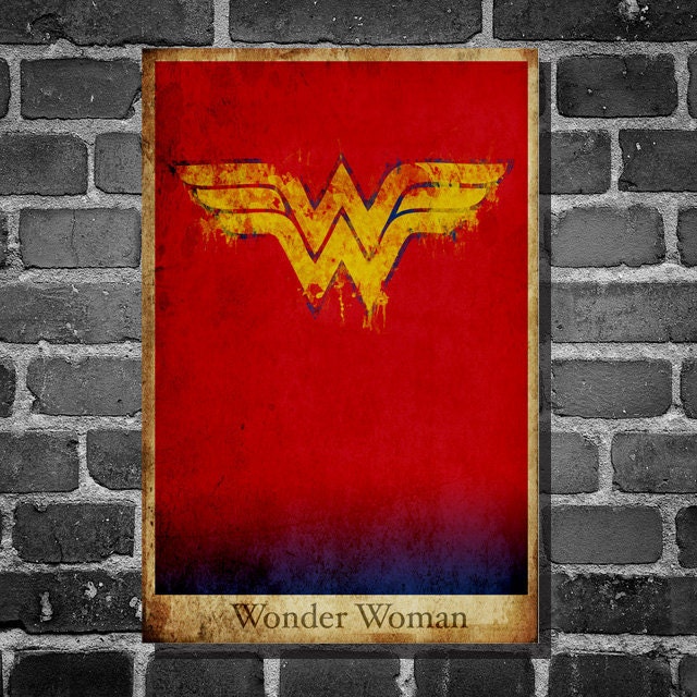 Wonder Woman retro poster minimalist poster movie print comic book art poster print 11x17 Justice League