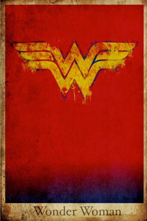 Wonder Woman retro poster minimalist poster movie print comic book art poster print 11x17 Justice League