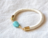 turquoise stone and rope bracelet // INDIAN SUMMER // cream & gold