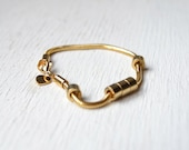 brass bead and gold tube chain bracelet // SPRUCE