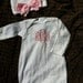 Personalized Infant Gown and Hat - Newborn Gown - Monogrammed Baby Gift - Baby Girl or Baby Boy