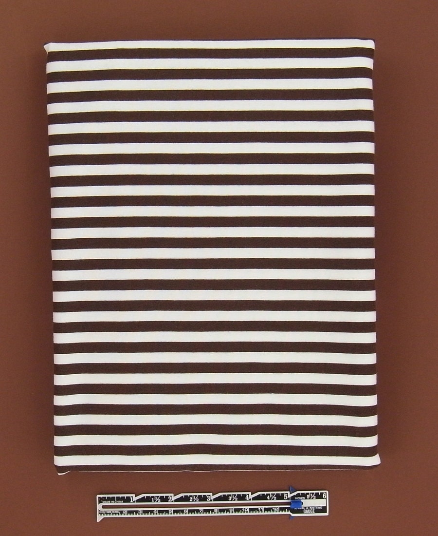 HAPPY STRIPES organic cotton single jersey, choco brown, 1 m (1,10 yards)