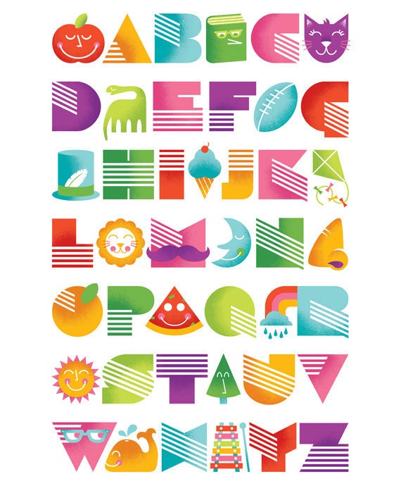 Alphabet Kids Print 12 x 18