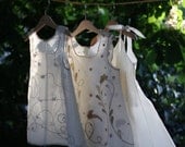 INVISIBLE FRIENDS No. 2 - Hand Tailored Hand Embroidered Silk Girl's Dress - Shadow Play