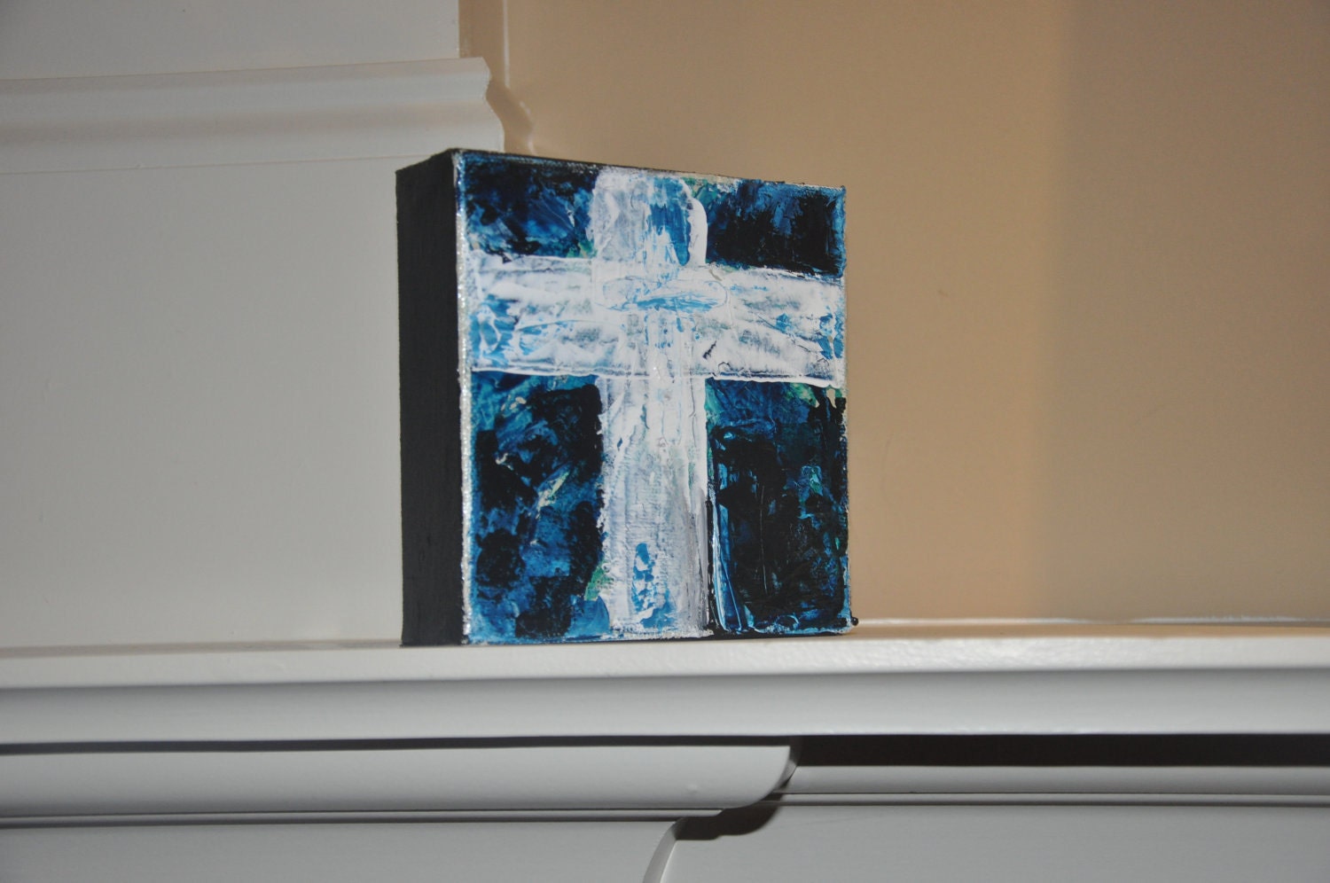 Acrylic Cross Painting on Canvas - 5x5 Original