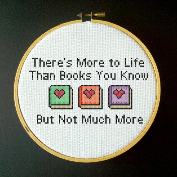 The Smiths Handsome Devil Quote Cross Stitch PDF Pattern - There's More to Life Than Books