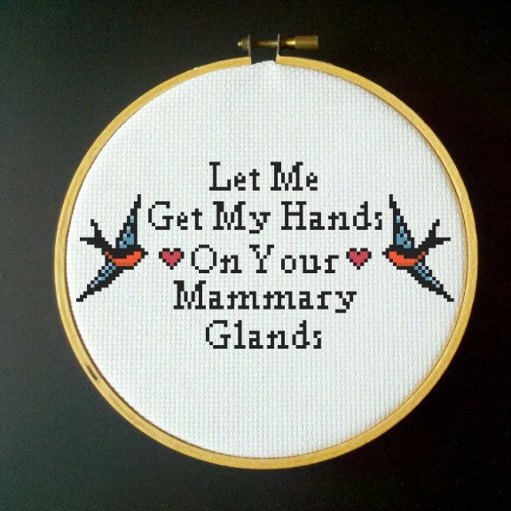 The Smiths - Let Me Get My Hands on Your Mammary Glands Cross Stitch PDF Pattern