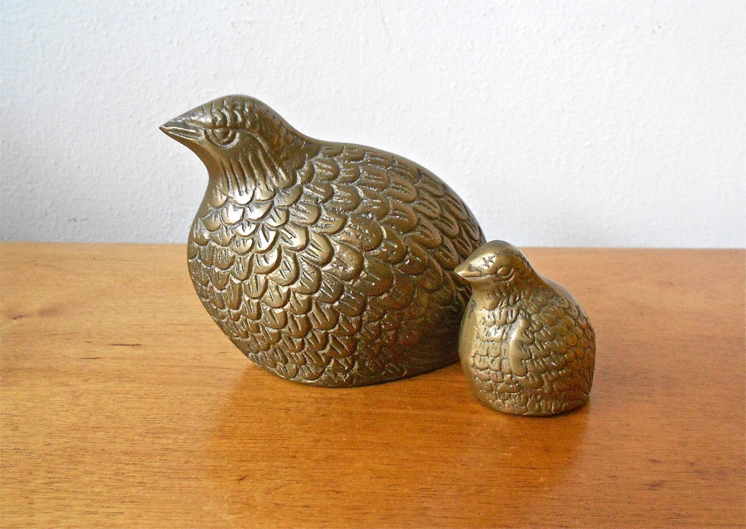 Partridge Family Vintage Mother and Baby Brass Figurines