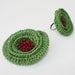 Sale Christmas jewelry Red green jewelry Hair clip finger ring Gift for her under 15 Summer fashion Linen jewelry Hair accessory piece oht