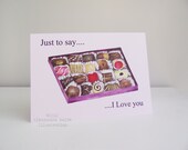 Box of Chocolates, love you Illustration greeting card