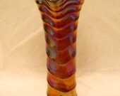 Imperial Carnival Glass Ripple Vase Purple