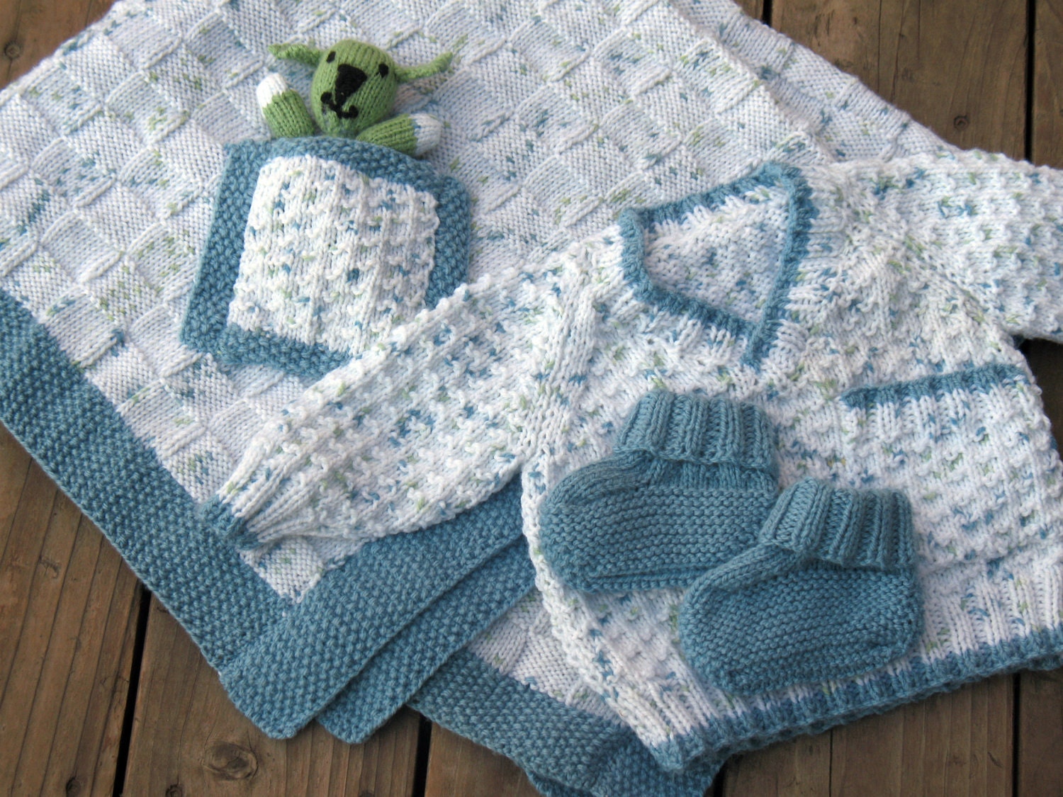 Baby Boy Sweater Set with Pocket Pal Puppy - Ready to ship & Free Shipping