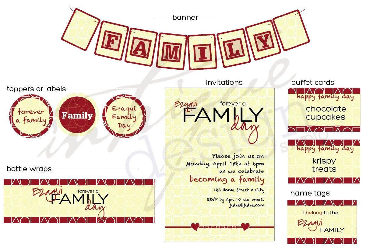 Gotcha Day / Family Day Party Printables
