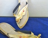 Take It For 10 SALE  - Bollywood Asian Style Embellished Gold Flip Flop Sandals