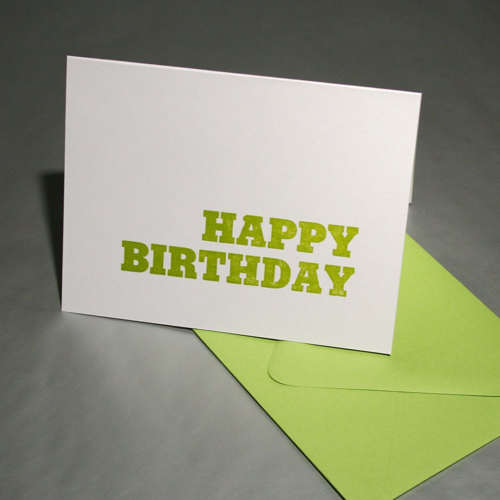 Letterpress Birthday Card - Happy Birthday