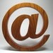 Wooden "At" Character character Natural Solid Wood