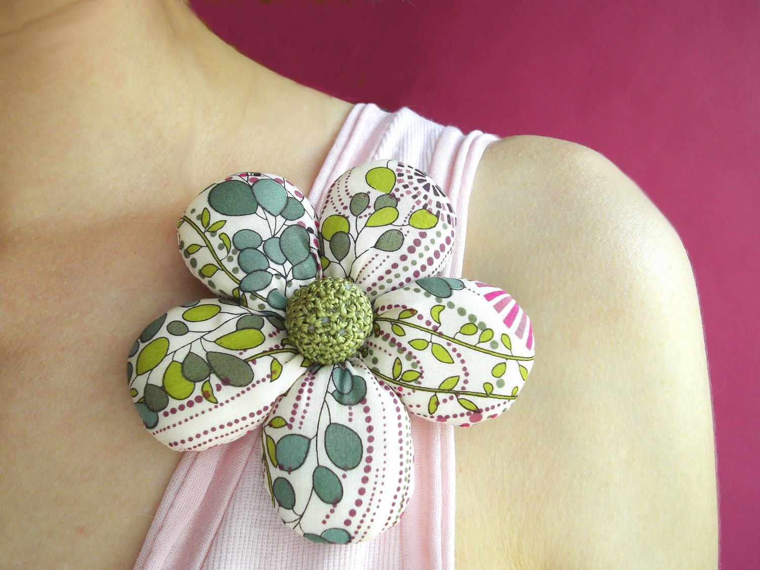 Delicate Fabric Flower Brooch, Liberty of London