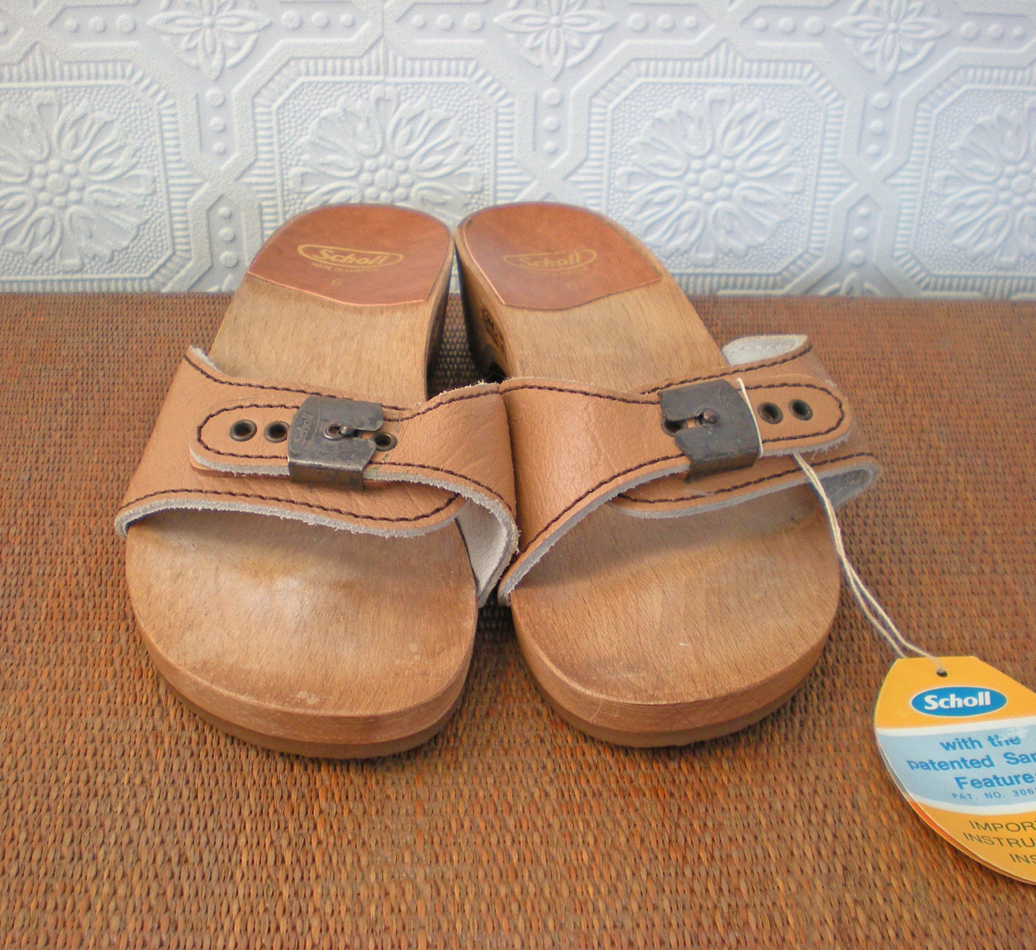 Dr Scholls Sandals New Old Stock Wooden By Calicobloomvintage