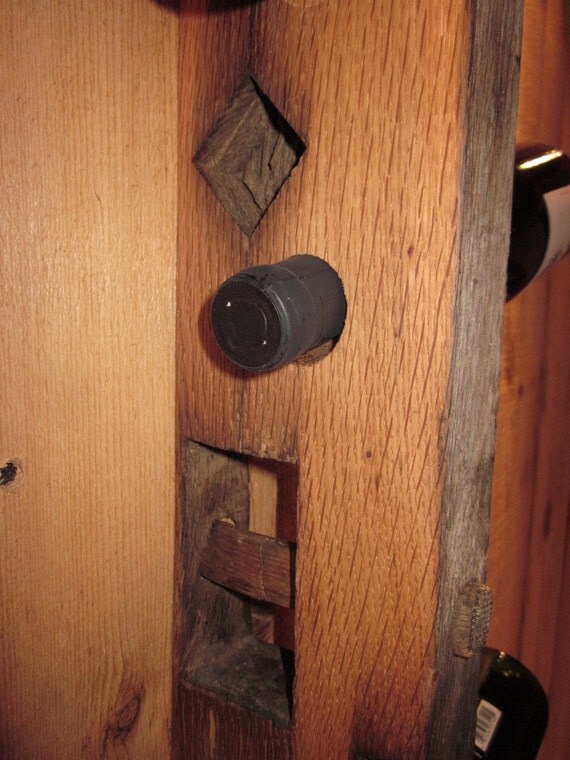 Reclaimed Barn Beam Wine Rack 7 Bottle by VintageLumber on Etsy