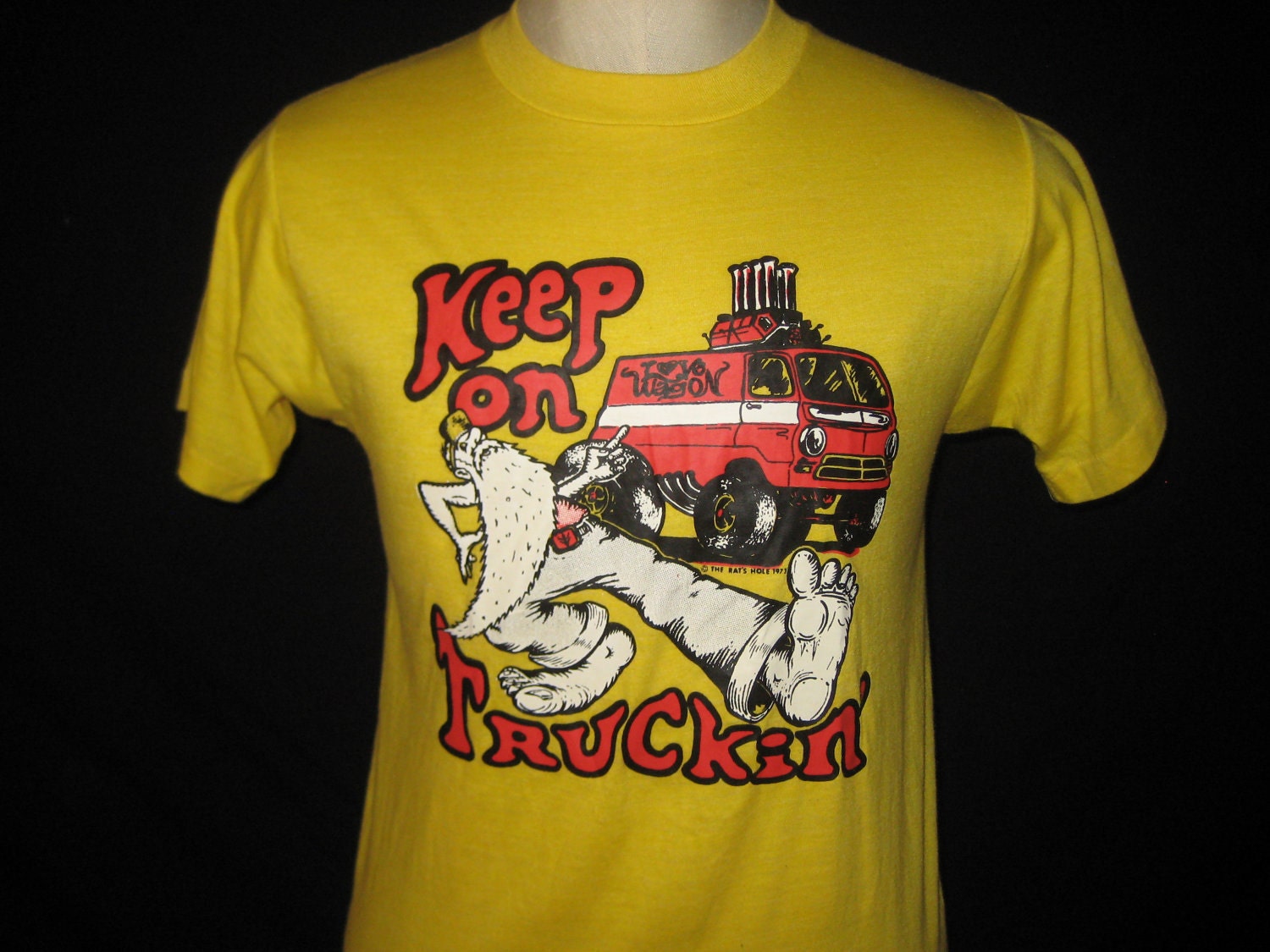 Vintage 70's t-shirt Keep on truckin' iron-on by blackmarketpop