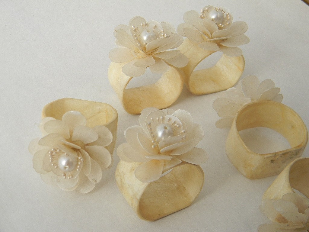 Vintage Capiz Shell Napkin Rings By FlumeStreet On Etsy