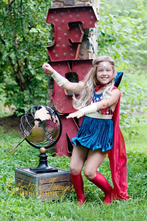Featured in the October issue of Parenting Magazine, Captain America Inspired Girl's Costume, Super Hero Costume