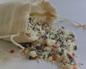 herbal bath tea, organic flowers with pink himalayan sea salt, 8oz.