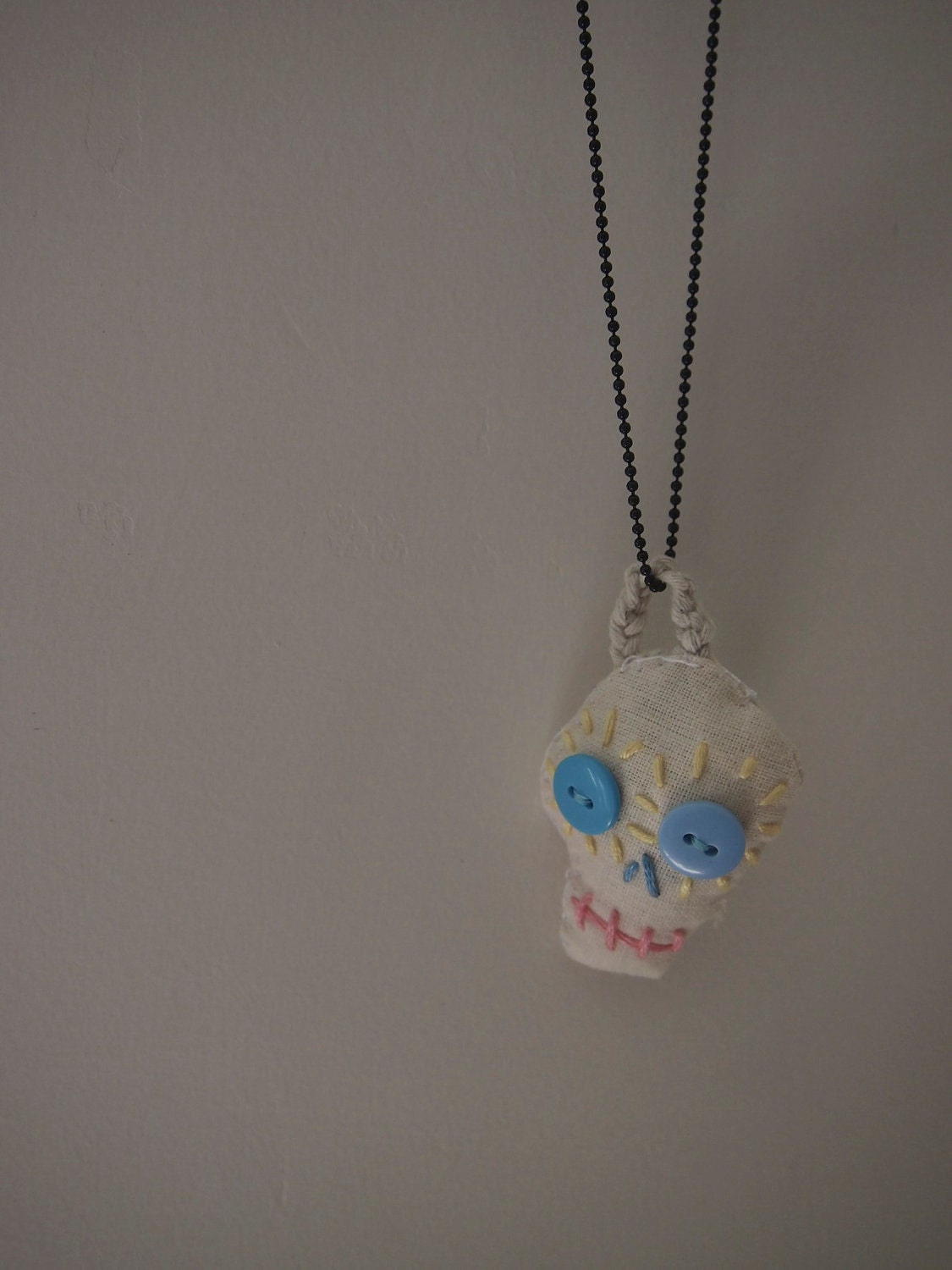 Canvas Sugar Skull Necklace