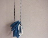 Blue and White Lova Ring Necklace