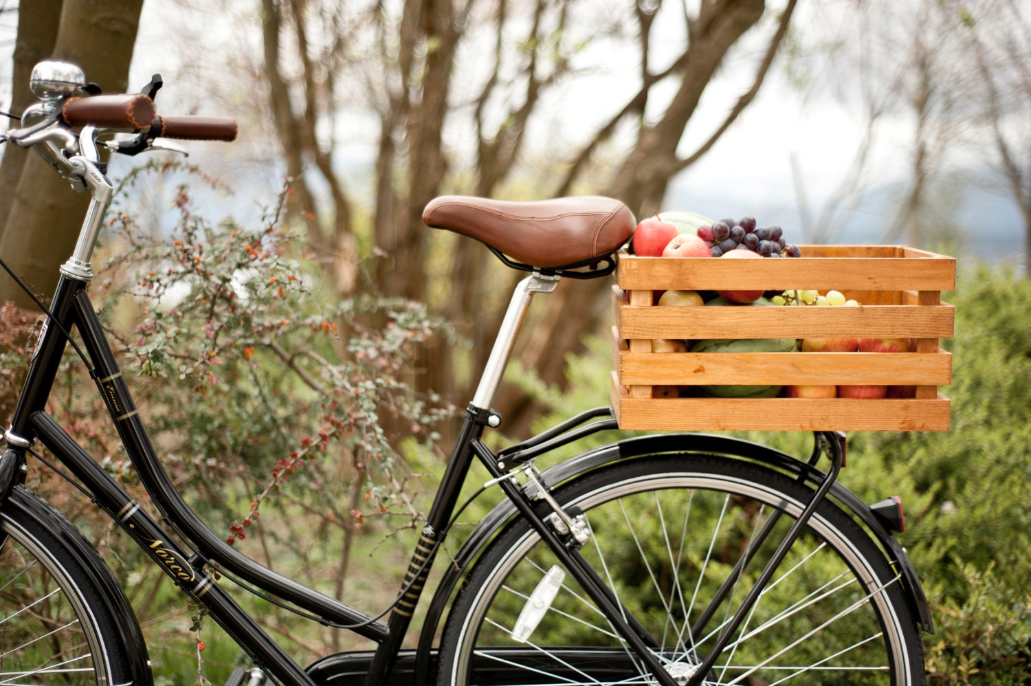 Wood Bicycle Basket