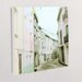 French Street Photograph, Pastel Village Street Photograph Print, Neutral Home Decor, Pastel Bunting