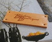 Custom Logo on handmade leather labels with debossing effect (first 25 labels/tags FREE in veg- tan color)