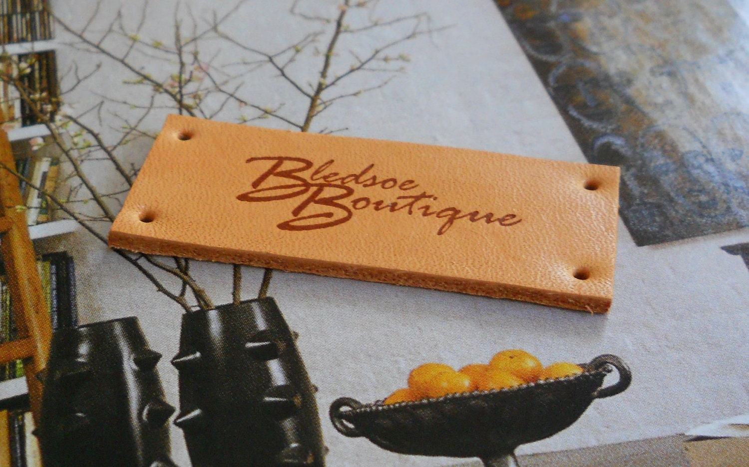 Custom Logo on handmade leather labels with debossing effect (first 10 labels/tags FREE in veg- tan color)