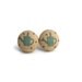 CLOSING SALE - Button Earrings Green watering can garden