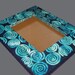 Dark Blue Circle Swirls Mirror, Hand Painted