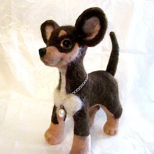 Chihuahua puppy Chloe, funny lovely brown - gift idea, OOAK