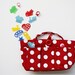 Free Shipping - Bag Insert - - Red and White Polka Dot Bag Organizer