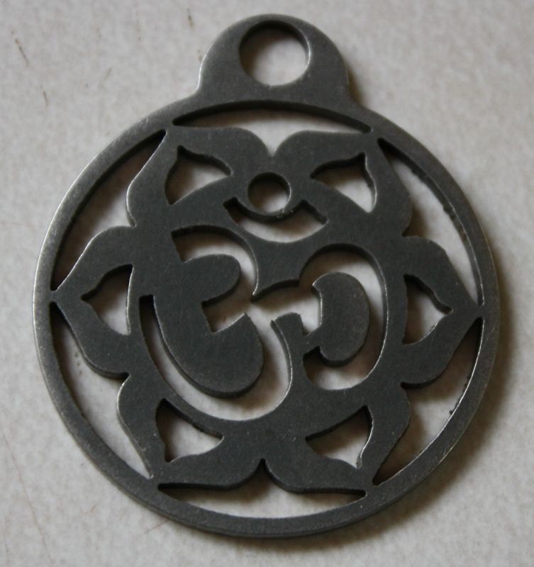Ohm Symbol in Lotus Flower Keychain or Pendant - Free Shipping To US Or A Dollar To Canada