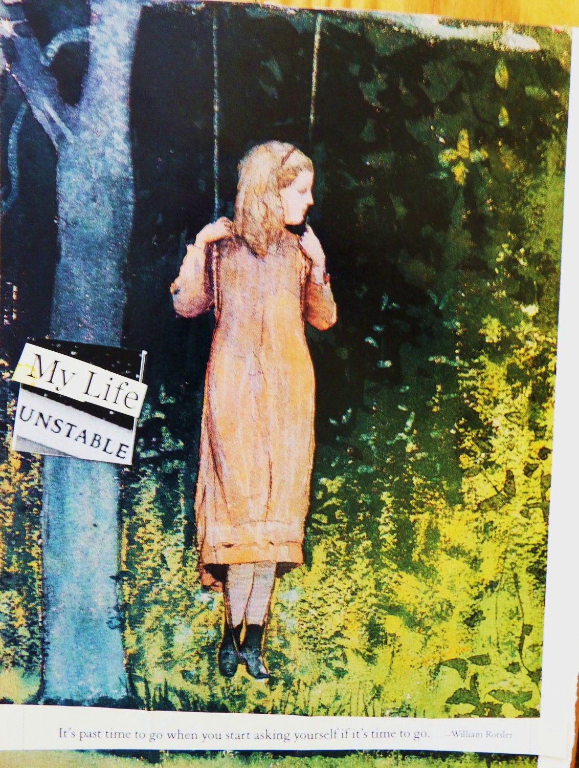 Unstable Life: Collage Note Card on High Quality Recycled Cardstock