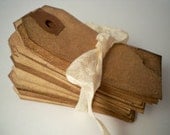 100 SMALL Vintage Hang Tag Gift Tag. Wedding. Shabby Chic. Distress. Stained. Place Card Holder. Escort Card. Price Tag. Blank. DARK