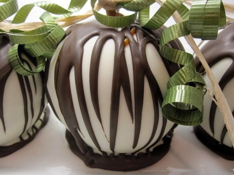 White Chocolate Apple - White Chocolate with Semi Sweet Chocolate Drizzle - 1